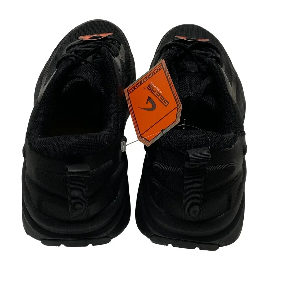 Geers Comfort Foam Mens Black Mesh Athletic Running Walking Sneakers Size 10 NEW